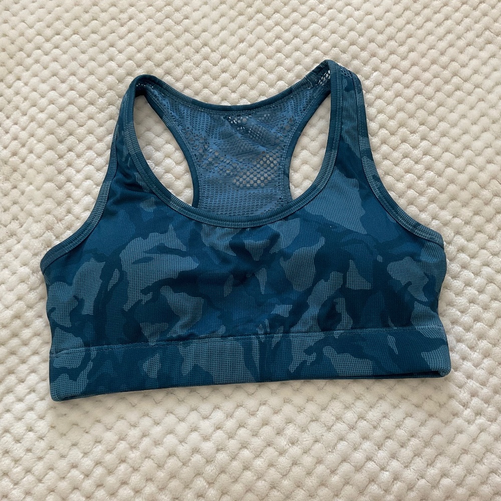 Zyia Active Blue Camo Racerback Sports Bra - Size Small - Picture 1 of 10